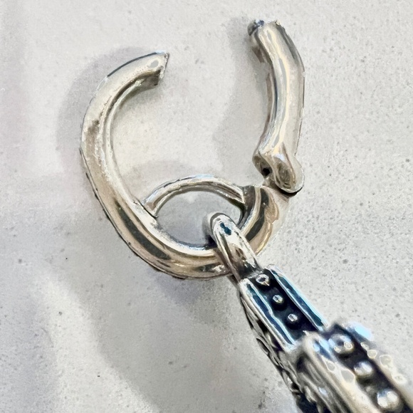 19-1/2" STERLING WOVEN ROPE NECKLACE WITH REMOVABLE TWO SIDED PENDANT - Picture 11 of 16